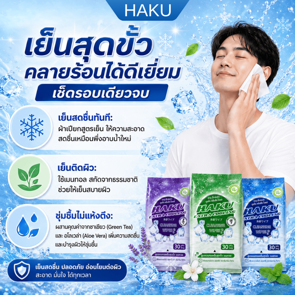 (ยกลัง36ห่อ สูตรเย็น)Haku Cooling ฮากุคูลลิ่ง รูปที่ 3