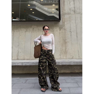 CAMODENIM JEANS ยีนส์ลายทหารขายาว jeansbypat