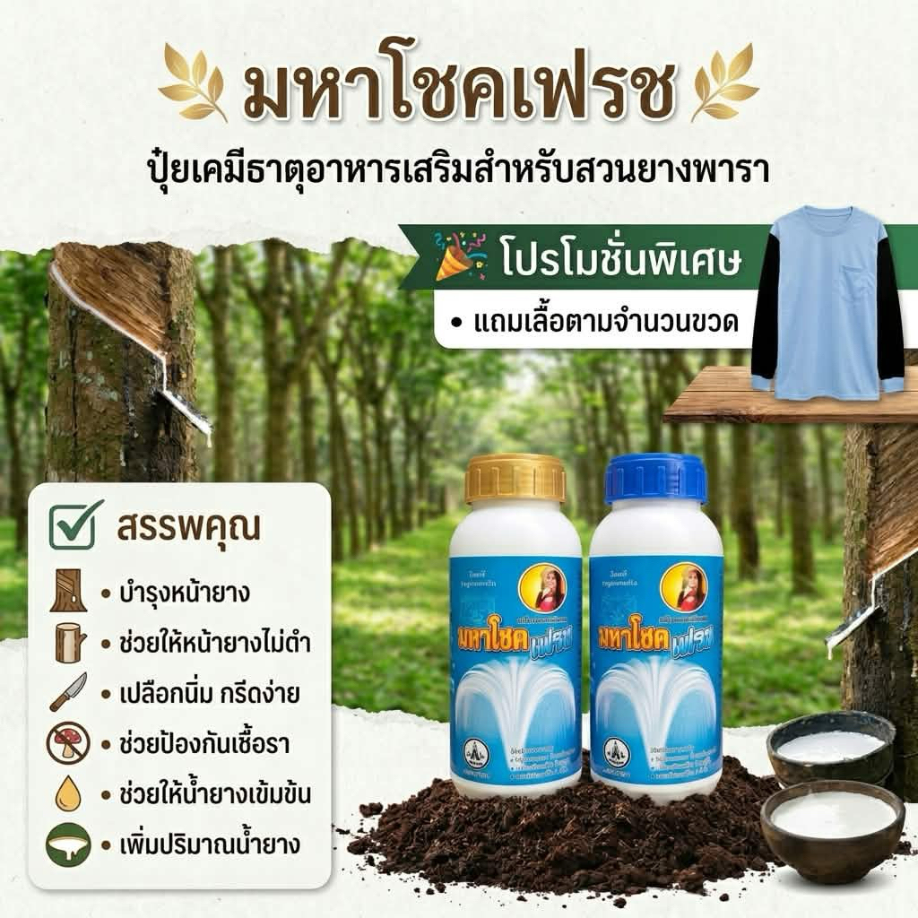 มหาโชคเฟรช น้ำยาทาหน้ายาง 500 ซีซี ((เสื้อคละสี))