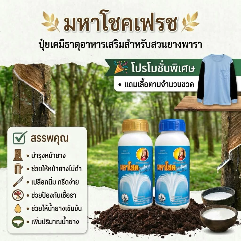 มหาโชคเฟรช น้ำยาทาหน้ายาง 500 ซีซี ((เสื้อคละสี))