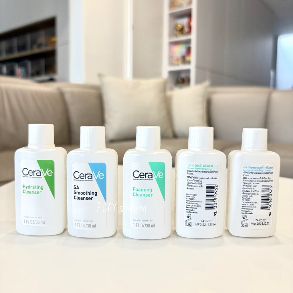 แท้ฉลากไทย เซราวี CERAVE Foaming Cleanser CERAVE Hydrating Cleanser CERAVE SA Smoothing Cleanser 30m