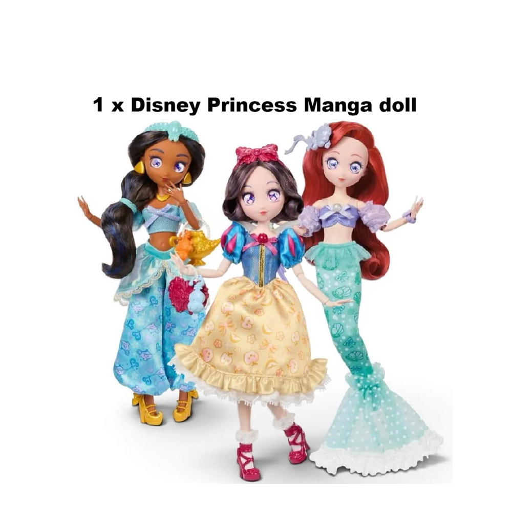 [1ชิ้น] Disney Collector Princess Manga dolls ตุ๊กตาเจ้าหญิง ดีสนีย์ Ariel , Snow White , Jasmine  JLT59 JLT60 JNC38