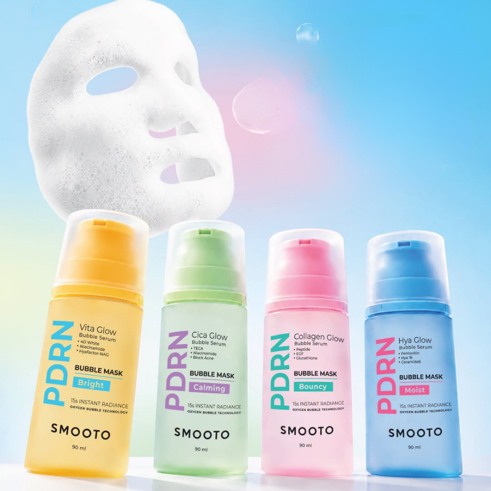 SMOOTO PDRN Glow Bubble Serum Mask สมูทโตะ พีดีอาร์เอ็น โกลว์ บับเบิ้ล เซรั่ม มาส์ก 90ml — صورة 5