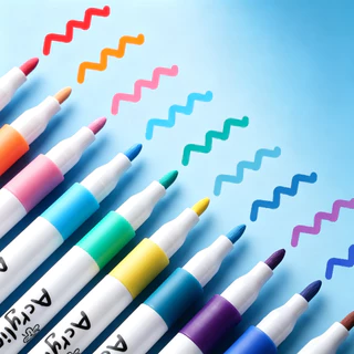ปากกาอคริลิค มาร์กเกอร์ กันน้ำแห้งเร็ว 12/24/36/48/60/80สี ซ้อนสีได้ หัวยาว ปากกาเพ้นท์ สำหรับนักเรียน อุปกรณ์วาดรูป