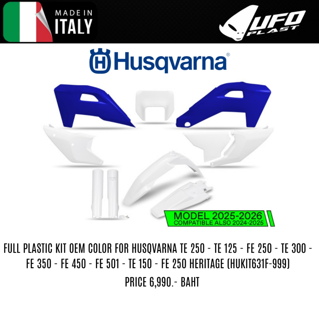 UFO FULL PLASTIC KIT OEM COLOR FOR HUSQVARNA TE 250-TE125-FE250-TE300-FE350-FE450-FE501-TE150-FE250H