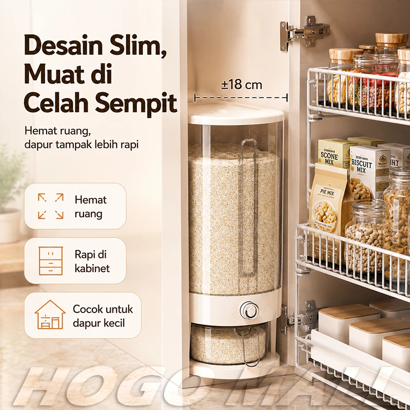 HOGO 5/10KG กล่องใส่ข้าวสาร ที่เก็บข้าวสาร กล่องเก็บอาหารแห้ง ป้องกันแมลงและความชื้น thumbnail 4