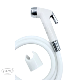 ํ๊YUYU OFFICIAL สายฉีดชำระ PVC สีขาว น็อตทองเหลืองแท้ สายชำระห้องน้ำ ไม่เป็นสนิม ทนแรงดันได้ 20 บาร์
