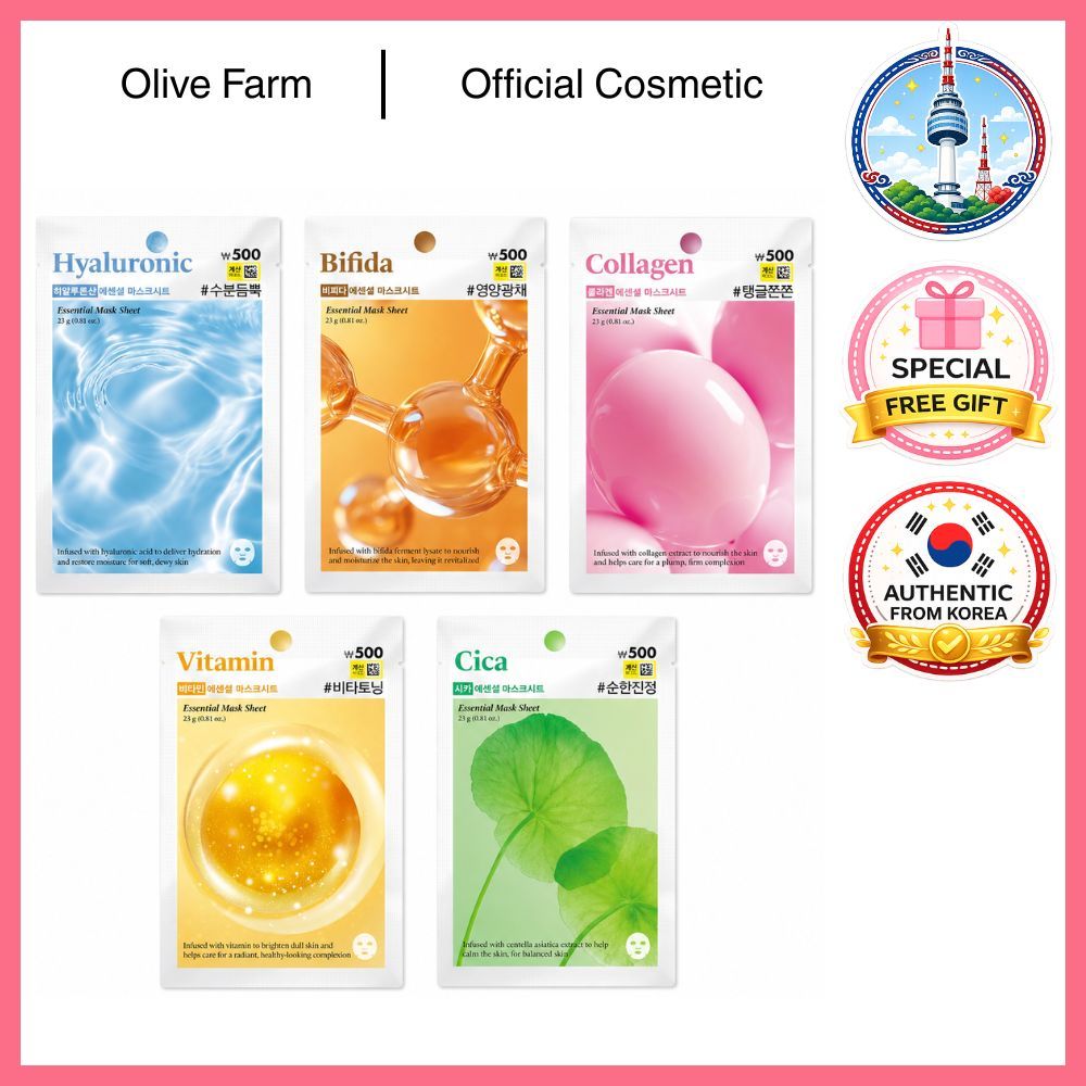 [Ready Stock] Daiso Korea X Olive Farm Essential Mask Sheet 5 Types