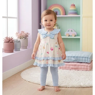 New in🎉 รวมแบบชุดสวย BoBo ชุดเซ็ทเสื้อกางเกงขายาว สุดน่ารักสำหรับเด็กผู้หญิง 1-5 ขวบ