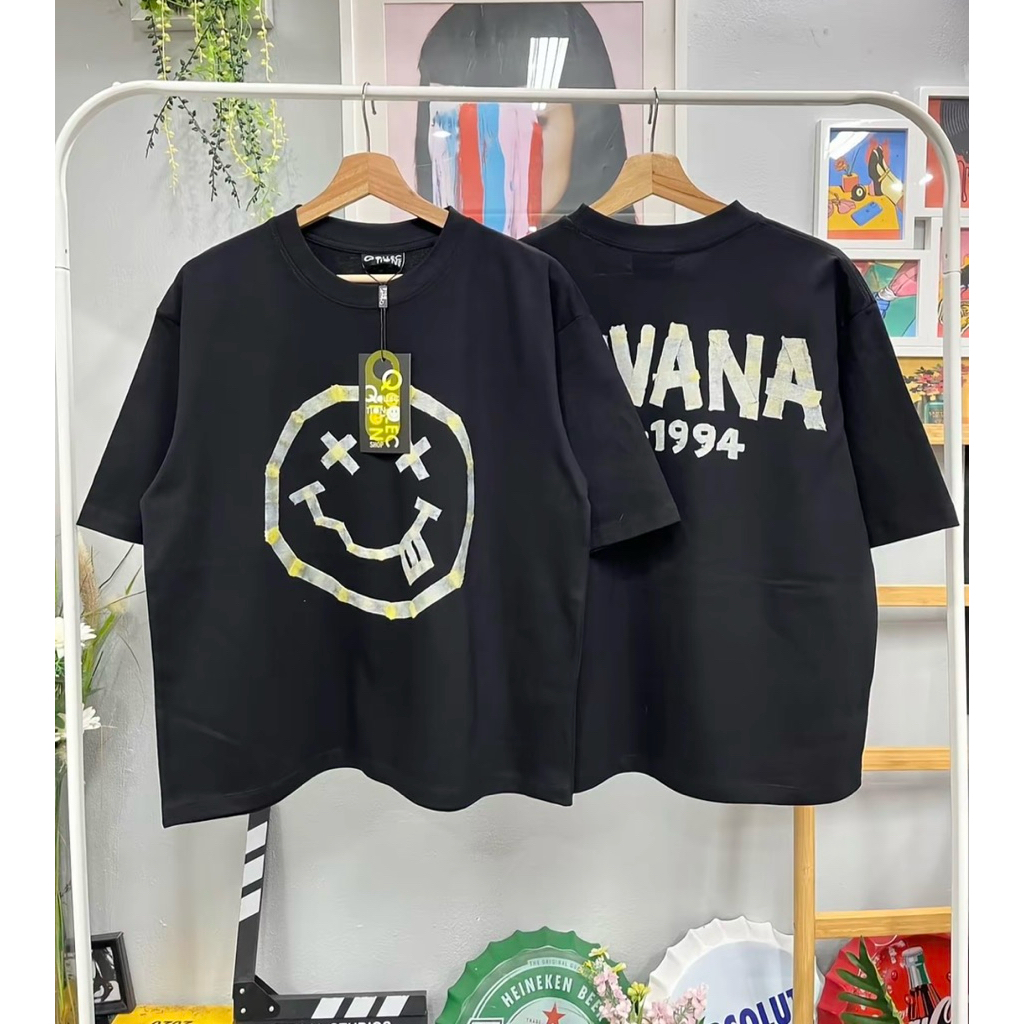 FARIN.BKK | เสื้อยืดOversize เสื้อยืดคอกลมแขนสั้น ทรงBoxy ผ้า cotton100% สกรีนคมชัด คอลเลกชั่น nirva