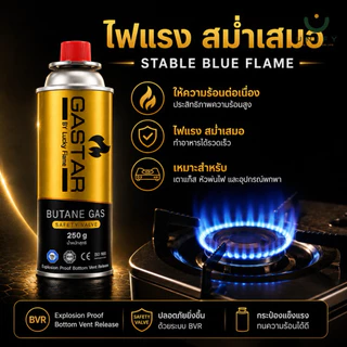 [6 กระป๋อง] แก๊สกระป๋อง แก๊สบิวเทน Lucky Flame GASTAR 250 กรัม เตาปิคนิค พกพา ส่งไว