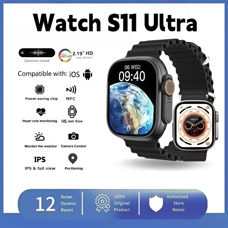 【NEW】SMART WATCH S11 ULTRA พร้อม GPS หน้าจอสัมผัสเต็มรูปแบบ รุ่น 2.01 พร้อมฟังก์ชั่นตรวจสอบการโทรและอัตราการเต้นของหัวใจ
