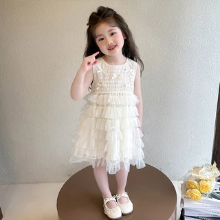 PRINCESS KESLI 2-12 ปี ชุดเดรสเด็กผู้หญิง แขนกุด เดรสเจ้าหญิงเด็ก เหมาะกับฤดูร้อน ผ้ายืดได้ หวานน่ารัก