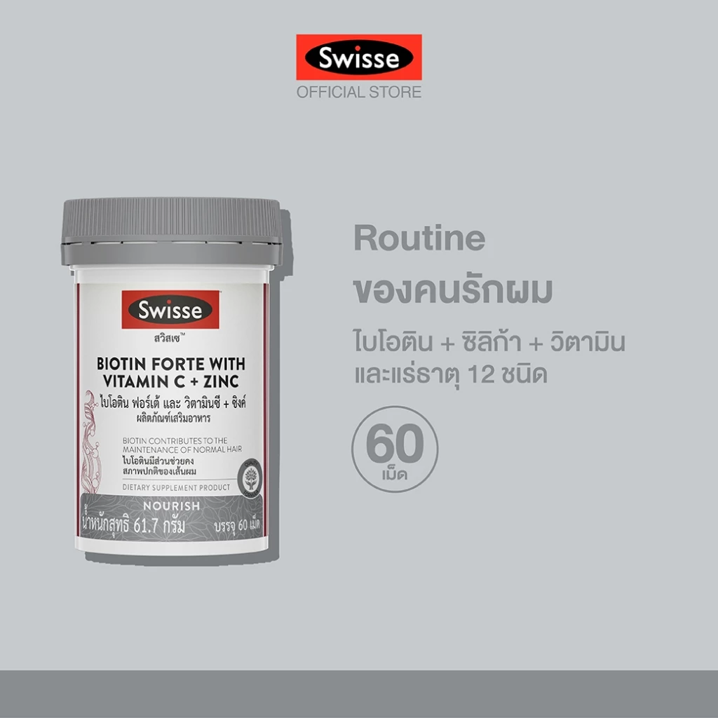 Swisse Biotin Forte With Vitamin C + Zinc ไบโอติน + ซิงค์