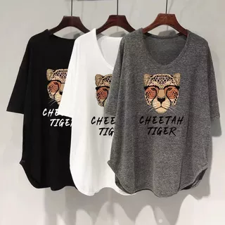 พร้อมส่งในไทย**เสื้อยืดโอเวอร์ไซส์ มีหลายขนาด สกรีนลายด้านหน้า ไม่หนา Y346