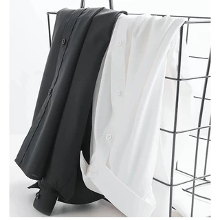 เสื้อผู้ชายไซส์ใหญ่ เสื้อเชิ้ตแขนยาว 47-125KG ทรงหลวม ทำจากผ้าไหมเย็น ระบายอากาศได้ สไตล์เกาหลี คนอ้วน