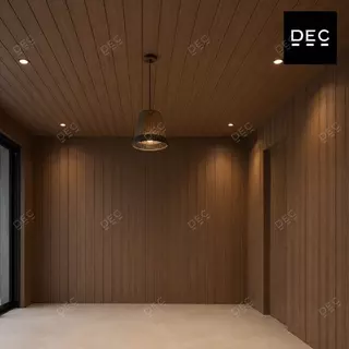 ไม้ระแนงเทียม WPC ลอนเรียบร่องตื้น 100/200ซม. Wall Panel กรุผนัง กันชื้น กันปลวก (ยกลัง12แผ่น)