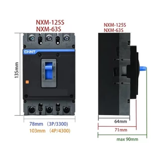 CHINT 3P เซอร์กิต เบรกเกอร์ ไฟ NXM-XXXS/3300 35kA NXM Breaker 160A 180A 200A 225A 400A