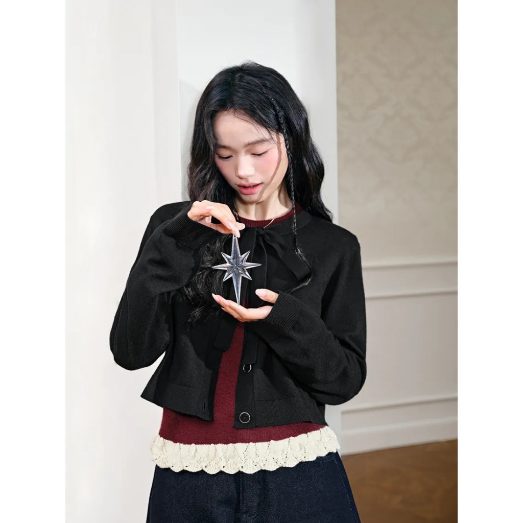 [พร้อมส่ง M/พรีออเดอร์] KUOSE : Cropped Cardigan