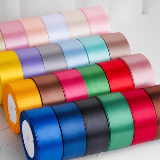 10pcs ริบบิ้นซาตินเนื้อหรู กว้าง 4 ซม. ยาว 22 ม. ผิวเงางามสวยงาม ตกแต่งของขวัญ DIY จัดดอกไม้ พร้อมส่งทันที