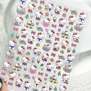 kitty💚 สติกเกอร์ติดเล็บ เป็นลายนูนๆ ใช้สำหรับตกแต่งเล็บ น้องคิดตี้ลายน่ารัก