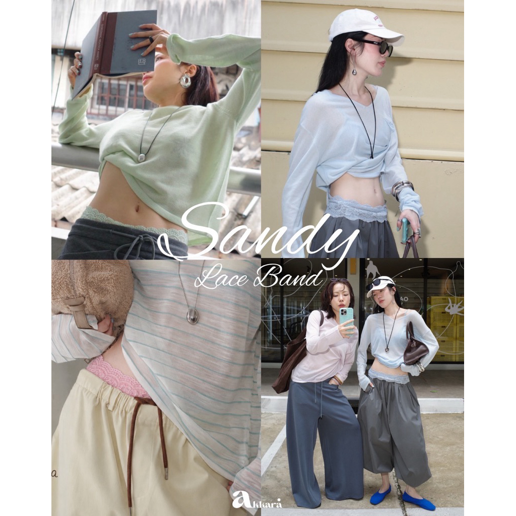 Akkara Studio - Sandy lace band  (แซนดี้) ลูกไม้คาดเอว คาดอก Styling ได้เยอะมาก