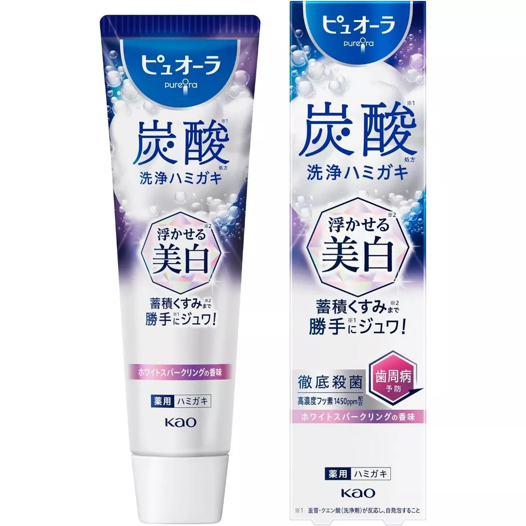 Puora Carbonated Toothpaste 95g for Gum Disease Prevention,, and High-Concentration Fluoride Care [Quasi-Drug]