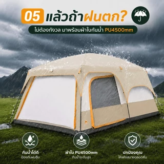 Magic Pocket เต็นท์ครอบครัว ขนาดใหญ่ 2ห้องนอน2โถง จุ 8-12คน กันฝน กันแมลง พร้อมส่ง