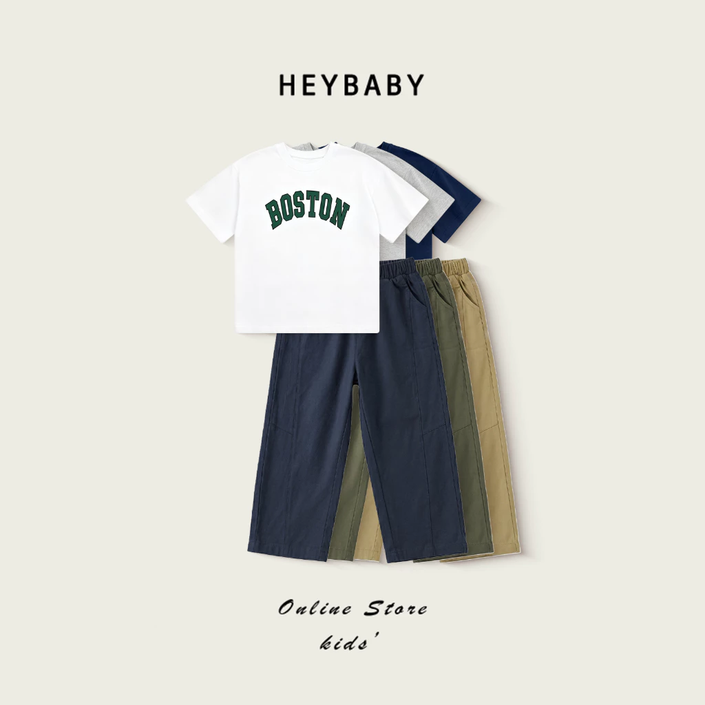 2-12 ปีชุดเซ็ตเด็ก ชุดเสื้อยืดเด็กผู้ชาย เสื้อยืดคอกลม+กางเกงลำลอง ชิ้นเด็กผู้ชาย 2ชิ้น แฟชั่นฤดูร้อน สําหรับเด็กผู้ชาย