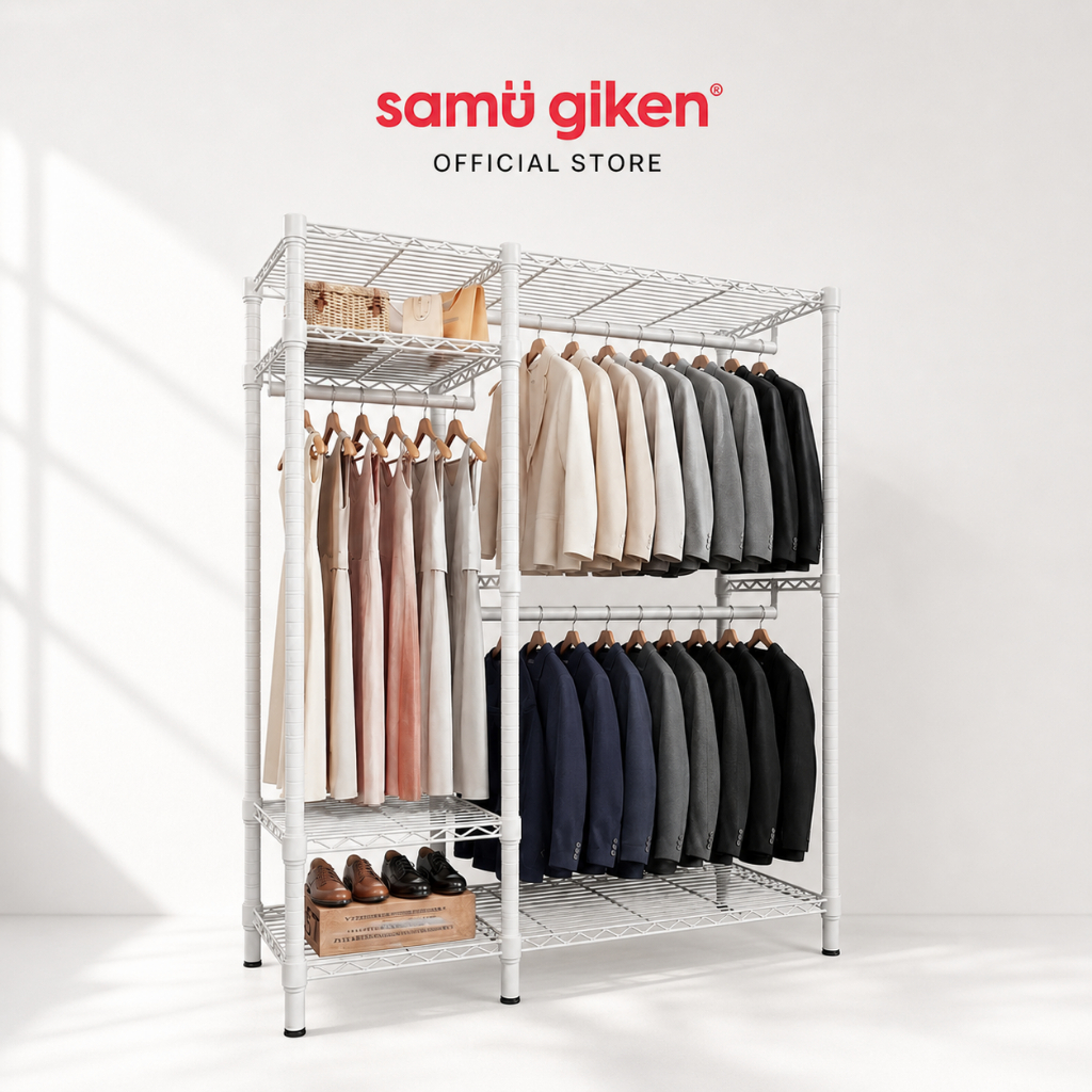Samu Giken โครงตูสอผา ความสูงปรับได้ ขนาด114x40x180ซม. แข็งแรง รับน้ำหนักดี ประกอบง่าย
