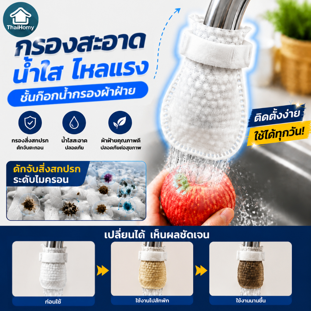 ถุงกรองน้ำก๊อกน้ำ 100ชิ้น กรองก๊อกน้ำ ผ้าฝ้ายป้องกันการกระเด็น และกรองน้ำประปาซีเมนต์ ทรายสนิมขนาดเล็กและสิ่งเจือปนอื่นๆ