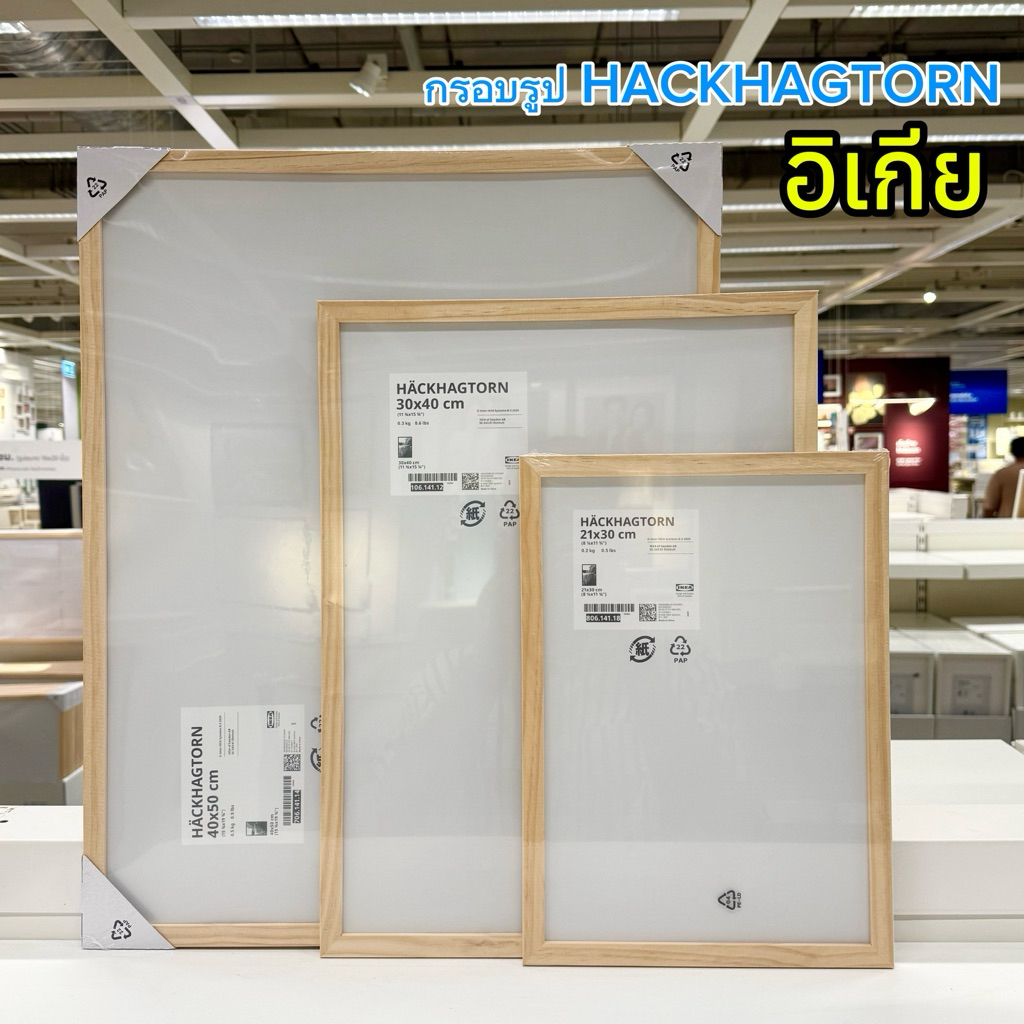 [IKEAแท้] HÄCKHAGTORN กรอบรูป ไม้สน 40x50 ซม.