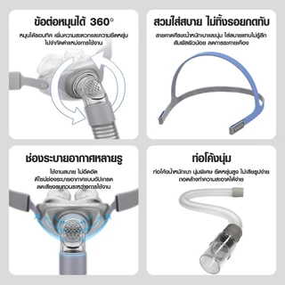 หน้ากาก cpap P2 BMC หมอนรองจมูก ซิลิโคน 3 ขนาด S/M/L พร้อมอุปกรณ์ 22 มม. เหมาะสําหรับเครื่อง CPAP เชื่อมต่อท่อและจมูก