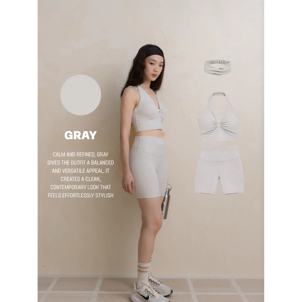 VR8602-1Kiia.activeชุดฟิตเนส เสื้อกล้ามมีบรา+กางเกง+ที่คาดผม
