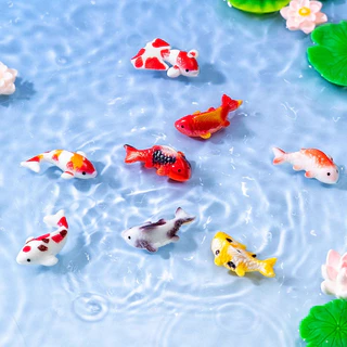 ปลาทอง ดอกบัว ใบบัว (ราคา/1ชิ้น)ตุ๊กตาแต่งสวน จัดสวนถาด ไม้ดัด โมเดล ตกแต่งบ้าน ของสะสม พร็อพถ่ายรูป