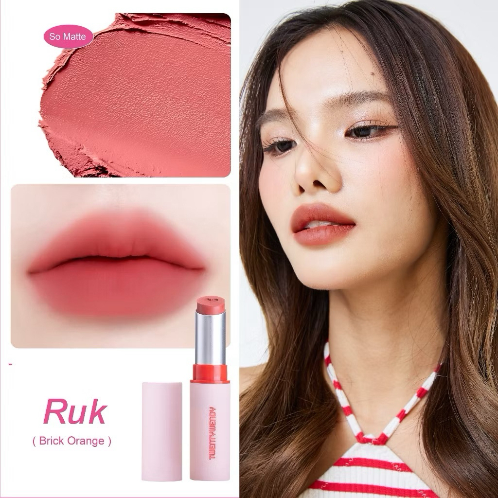 twentywendy | So Matte Soul Mate | ลิปเเมทเนื้อกำมะหยี่ เนื้อลิปนุ่มฟู ฟีลเกาหลี ปากดูอวบอิ่ม — สี R