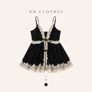 Vivian cami : KN.Clothes เสื้อสายเดี่ยวลูกไม้ เซ็กซี่เบาๆ ผูกโบว์หน้า 2 จุด ลูกไม้นิ่ม เนื้อผ้าทิ้งตัว สายปรับได้