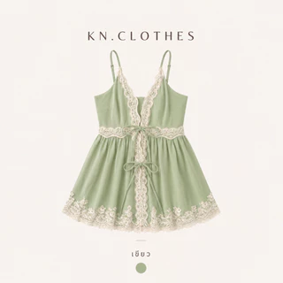 Vivian cami : KN.Clothes เสื้อสายเดี่ยวลูกไม้ เซ็กซี่เบาๆ ผูกโบว์หน้า 2 จุด ลูกไม้นิ่ม เนื้อผ้าทิ้งตัว สายปรับได้