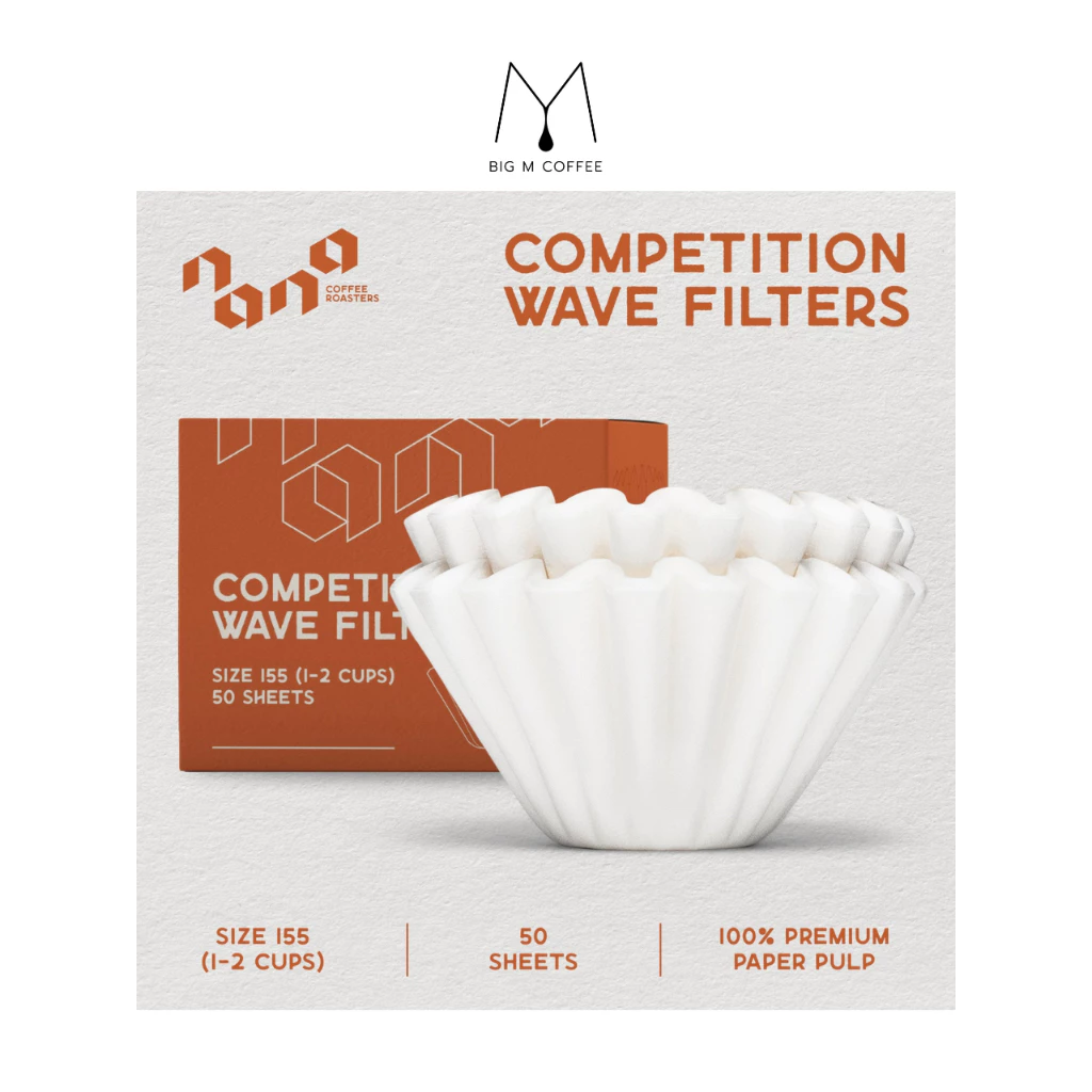 Nana Coffee Roasters Competition Wave Filters กระดาษกรองแบบเวฟ 155 กาแฟดริป 50 ชิ้น I Big m coffee