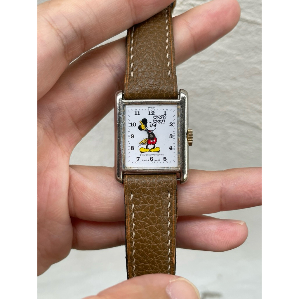 Tank watch พร้อมโอน 4900.- Bradley Swiss made🇨🇭 Vintage Mickey Mouse manual winding (ไขลาน)23x30mm