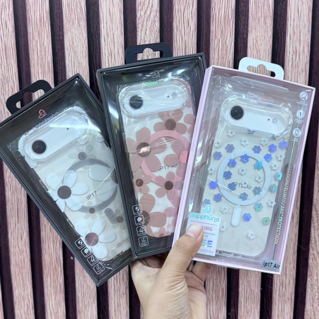 Popphoneไอโฟน17Air เคสพิมพ์ลาย มีแม่เหล็กชาร์จ รองรับการชาร์จแบบไร้สาย สำหรับรุ่น IP 17Air