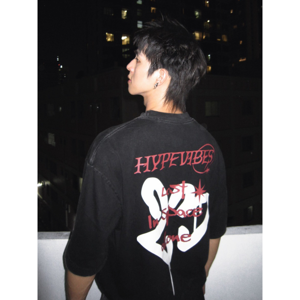 Hype It - Hypevibes T-Shirt เสื้อยืดแขนสั้นทรง Oversized แบรนด์ Hype It  (คอไม่กว้าง ทรงไหล่ตก)