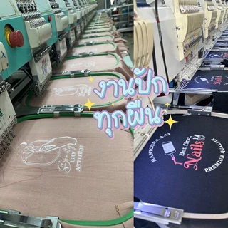 ผ้ากันเปื้อนสไตล์ญี่ปุ่น Apron ลายปัก ไขว้หลัง ทรงสวย มีกระเป๋าหน้า ซักง่าย ผ้ากันเปื้อนยีนส์ ทรงสวย