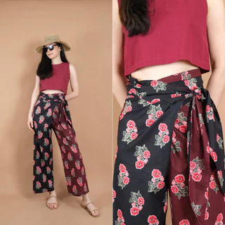 กางเกงขายาว Wrap Pants two colors made by indian cotton กางเกงเลผูกข้างผ้าฝ้ายอินเดีย
