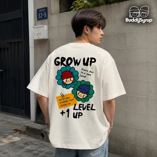 Buddysyrup เสื้อยืด Oversized (Classic Collection) - Grow up ผ้านุ่มอยู่ทรง ไม่ย้วย ระบายอากาศได้ดี