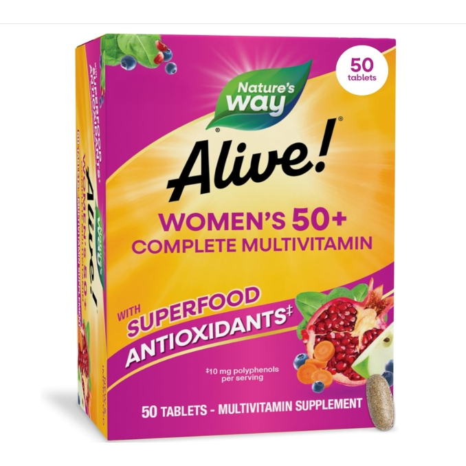 Nature's Way Alive! Women’s 50+ วิตามินสำหรับผู้หญิง อายุ 50 ปีขึ้นไป 50 เม็ด