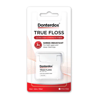Donterdox - TRUE FLOSS Dental Floss ไหมขัดฟันเส้นใยประสิทธิภาพสูง PFAS-Free ขาดยากไม่แตกเป็นฝอย เข้าซอกฟันแคบได้ง่าย 30m
