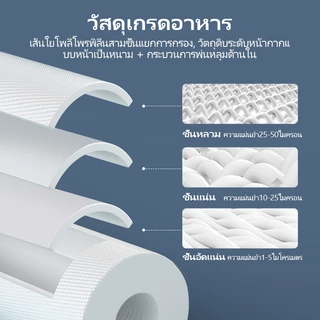 ชุดไส้กรองน้ำ 5 ขั้นตอน ขนาด 10 นิ้ว สำหรับเครื่องกรองน้ำใช้ในบ้าน ประกอบด้วยไส้กรอง PP, GAC, RESIN, CTO และ T33 รวมทั้ง