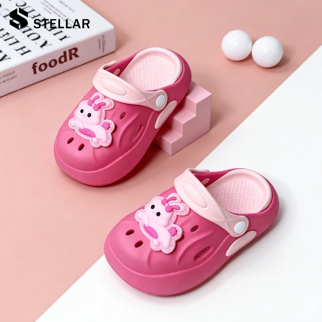 🐰พร้อมส่ง🐻STELLARรองเท้าแตะสำหรับเด็ก การ์ตูนกระต่ายน่ารัก ด้านล่างนุ่มลื่น สบาย ราคาถูก 3-8 ปี