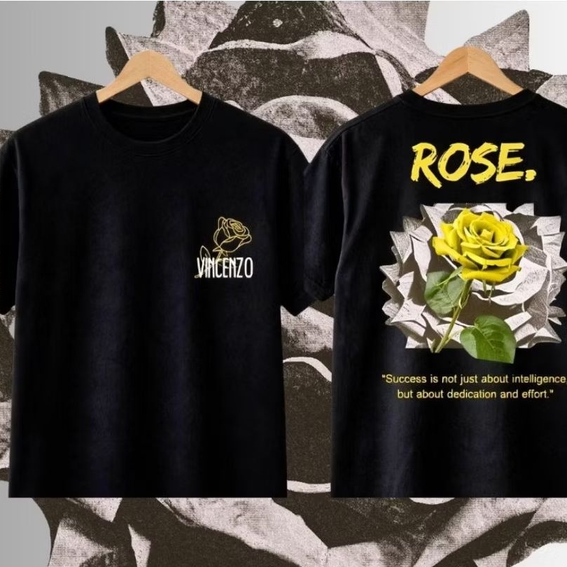 VINCENZO COLLECTION ROSE  COTTTON PREMIUM  OVER SIZE